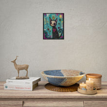 Load image into Gallery viewer, Rolled Poster — Whimsical Crowned Cat Art Print: "You Are Worthy Simply Because You Exist"
