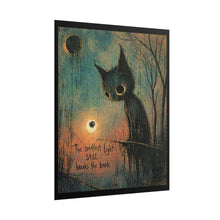 Load image into Gallery viewer, Rolled Poster – 'The Smallest Light Still Breaks the Dark' Cat Art Print
