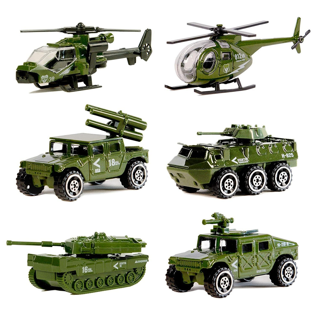 Diecast Military Vehicle Playset (6 Vehicles)  (available for purchase in increments of 1)