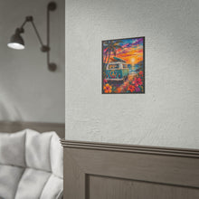 Load image into Gallery viewer, Vibrant Surf Van Beach Sunset Poster - Tropical Coastal Wall Decor
