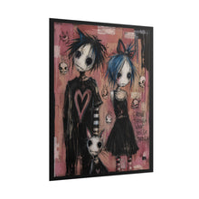 Load image into Gallery viewer, Gothic Emo Couple Art Print – "Grow Through What You Go Through" Spooky Character Wall Decor
