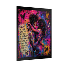 Load image into Gallery viewer, Romantic Graffiti Hug Poster — "Falling in Love With You" Art Print
