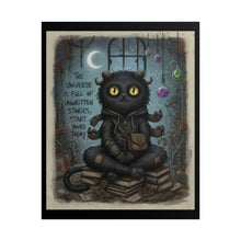 Load image into Gallery viewer, Mystic Cat Poster — "The Universe Is Full of Unwritten Stories, Start Yours Today"
