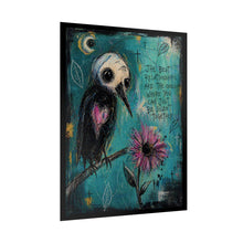 Load image into Gallery viewer, Rolled Poster — Whimsical Raven Art Print with Quote “The Best Relationships Are The Ones Where You Can Just Be Silent Together”
