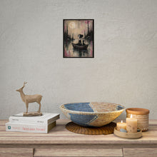 Load image into Gallery viewer, Rolled Poster — Whimsical Gothic Girl and Cat Boat Art Print
