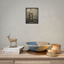 Load image into Gallery viewer, Rolled Poster — "Be Brave Enough to Grow in Your Own Way" Woodland Owl &amp; Bunny Art Print
