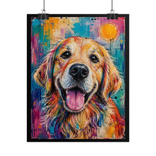 Load image into Gallery viewer, Vibrant Happy Golden Retriever Poster - Colorful Dog Lover Wall Decor
