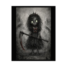 Load image into Gallery viewer, Horror Girl Scythe Art Poster — Creepy Gothic Rolled Poster for Dark Room Decor
