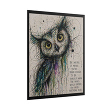 Load image into Gallery viewer, Owl Illustration Poster — "Be Weird" Inspirational Art Print
