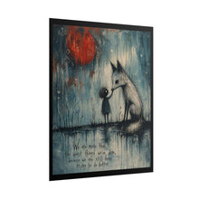Load image into Gallery viewer, Rolled Poster — Whimsical Fox &amp; Child Art Print with Red Moon, Inspirational Quote
