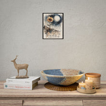 Load image into Gallery viewer, Rolled Poster — Sunflower Moon Watercolor Print with Quote: "Even the smallest light can bloom in the darkest night"
