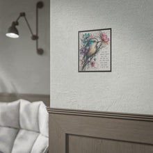 Load image into Gallery viewer, Inspirational Bird Art Poster - "Even the Darkest Night" Motivational Rolled Print
