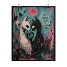 Load image into Gallery viewer, Rolled Poster - 'Love Is Finding Home' Cat Heart Art Print

