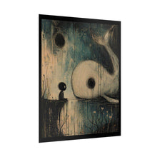 Load image into Gallery viewer, Whimsical Whale Art Poster – Moody Fantasy Rolled Wall Print
