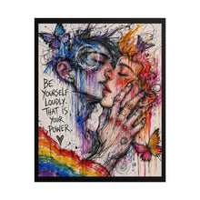 Load image into Gallery viewer, "Be Yourself Loudly" Pride Art | Intricate Sketch Kissing Couple Poster
