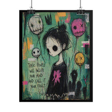 Load image into Gallery viewer, Rolled Poster — Goth Illustration "Toxic People Will Pollute Your Mind" Wall Art
