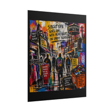 Load image into Gallery viewer, Fayetteville Street Life Rolled Poster — Vibrant Urban Graffiti Art
