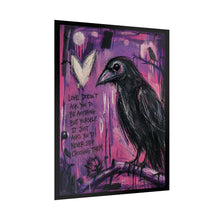 Load image into Gallery viewer, Crow Raven Poster – 'Love doesn't ask you to be anything...' Gothic Art Print (Rolled Poster)

