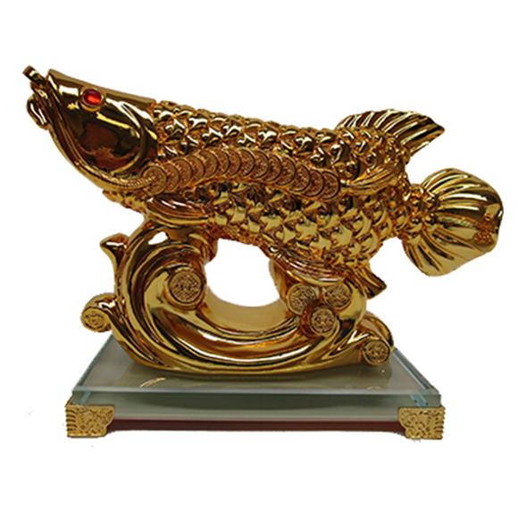 GOLD FISH ON CRYSTAL BASE