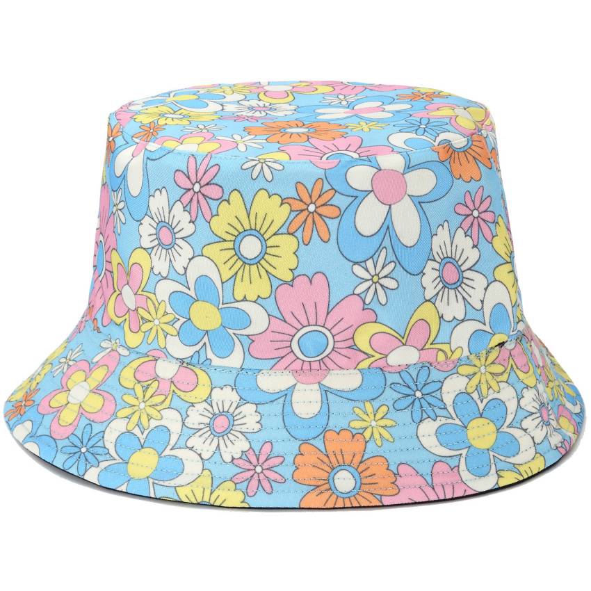Reversible Printed Bucket Hat Flowers
