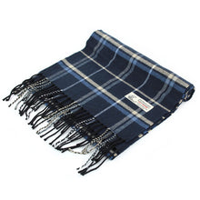 Load image into Gallery viewer, Plaid Cashmere Feel Scarf 12-pack Blue
