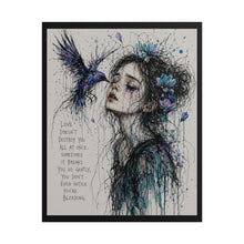 Load image into Gallery viewer, "Love Doesn't Destroy You All At Once" Wall Art | Flying Hummingbird Print
