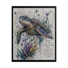 Load image into Gallery viewer, Sea Turtle Art Poster — Inspirational Quote 'Fairness Isn't Giving Everyone the Same Thing' Rolled Wall Art
