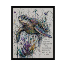 Load image into Gallery viewer, Sea Turtle Art Poster — Inspirational Quote 'Fairness Isn't Giving Everyone the Same Thing' Rolled Wall Art
