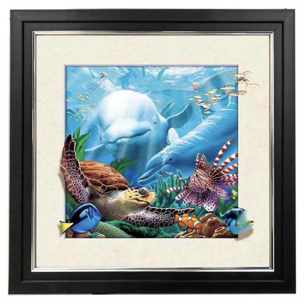 410 Dolphin 5d Lenticular Picture Frame 18x18  (MINIMUM OF 4)