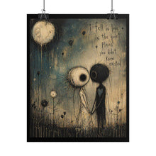 Load image into Gallery viewer, Romantic Art Poster — “I Fell in Love in the Quiet Places” Rolled Wall Art
