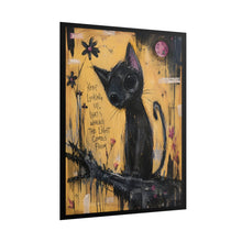 Load image into Gallery viewer, Whimsical Black Cat Gothic Art Print – "Keep Looking Up" Inspirational Quote Wall Decor
