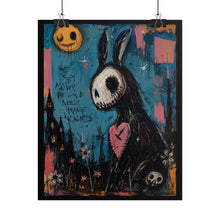 Load image into Gallery viewer, We Don’t Always Heal We Just Need Strange Kindness Rolled Poster — Gothic Whimsical Bunny Fantasy Wall Art
