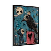 Load image into Gallery viewer, The Softest Hearts See the Darkest Beauty Rolled Poster — Gothic Whimsical Crow Fantasy Wall Art
