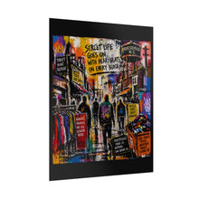 Load image into Gallery viewer, Fayetteville Street Life Rolled Poster — Vibrant Urban Graffiti Art
