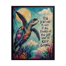 Load image into Gallery viewer, "Keep Going" Sea Turtle Motivational Poster – Ocean Quote Wall Art Print
