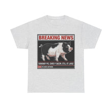 Load image into Gallery viewer, Chris P. Bacon Runaway Pig Breaking News T-Shirt - Size S - 5XL
