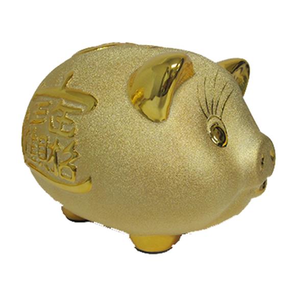 12″ GOLD CERAMIC PIGGY BANK