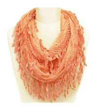 Load image into Gallery viewer, Fashion Lace Tassel Sheer Infinity Lightweight Scarf
