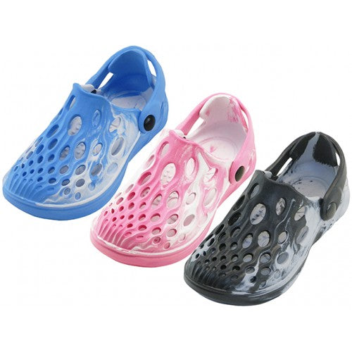 Wholesale Youth 2 Tones Soft Eva Sandals (Asst. Blue/White, Neon Pink/White & Black/Gray)