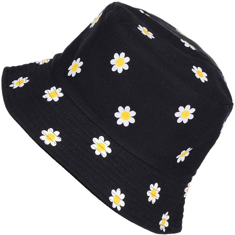 Reversible Printed Bucket hat black
