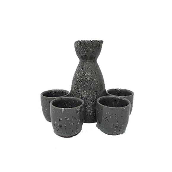 5PC SAKI SET GREY STONE PATTERN