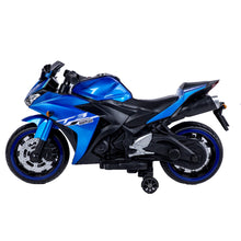 Load image into Gallery viewer, TAMCO-T3 painted blue kids 12V wheels with light, hand drive , electric motorcycle Children ride on motorcycle
