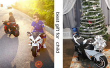 Load image into Gallery viewer, TAMCO-T1 white kids motorcycle ,12V wheels with light, hand drive , PU seat, electric motorcycle Children ride on motorcycle
