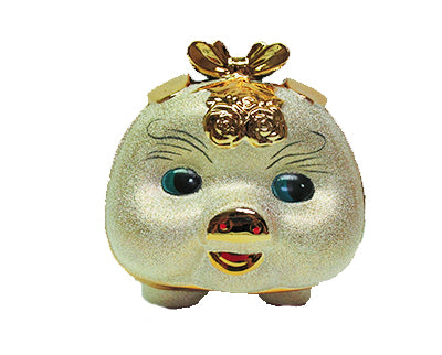 10″ CERAMIC GOLD PIG BANK