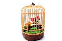 Load image into Gallery viewer, Singing &amp; Chirping Bird In Cage - Realistic Sounds &amp; Movements (Red)
