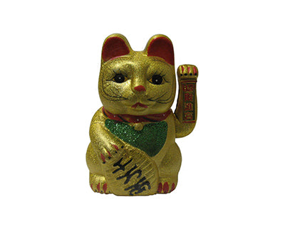 11″ LUCKYCAT,WAVING,GOLD