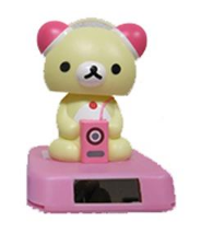 SOLAR POWER TOY, BEAR W/RADIO BOBBLE HEAD