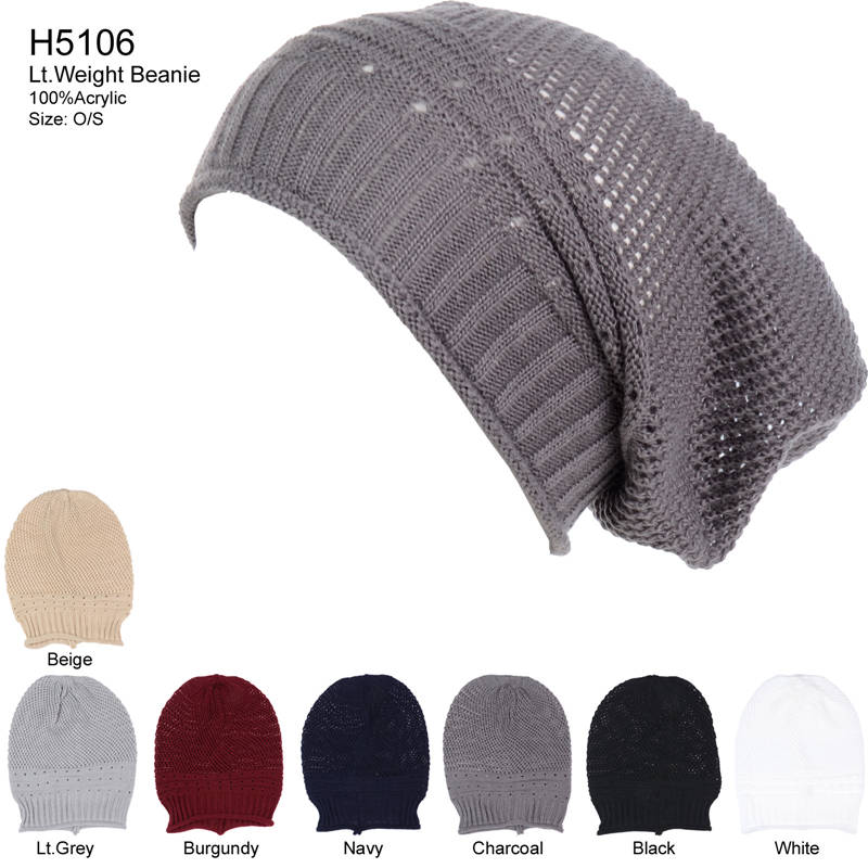 12-pack Assorted Wholesale Light Beanie Knit Hat
