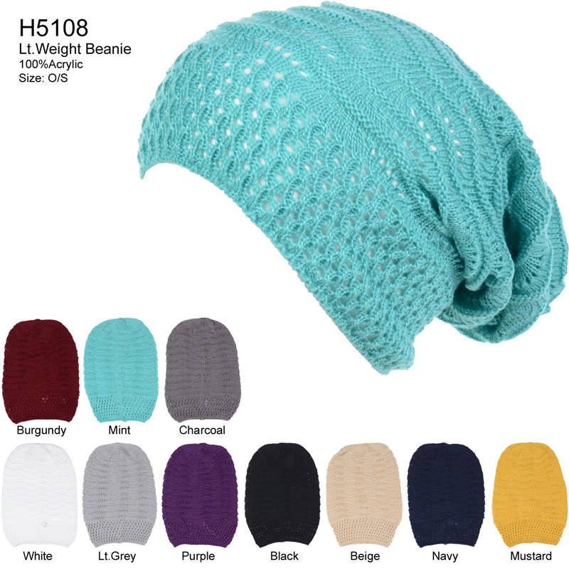 12-pack Assorted Wholesale Light Beanie Knit Hat