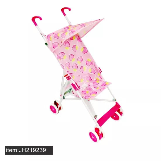 CASE OF 6 - PINK STRAWBERRY BABY DOLL STROLLER